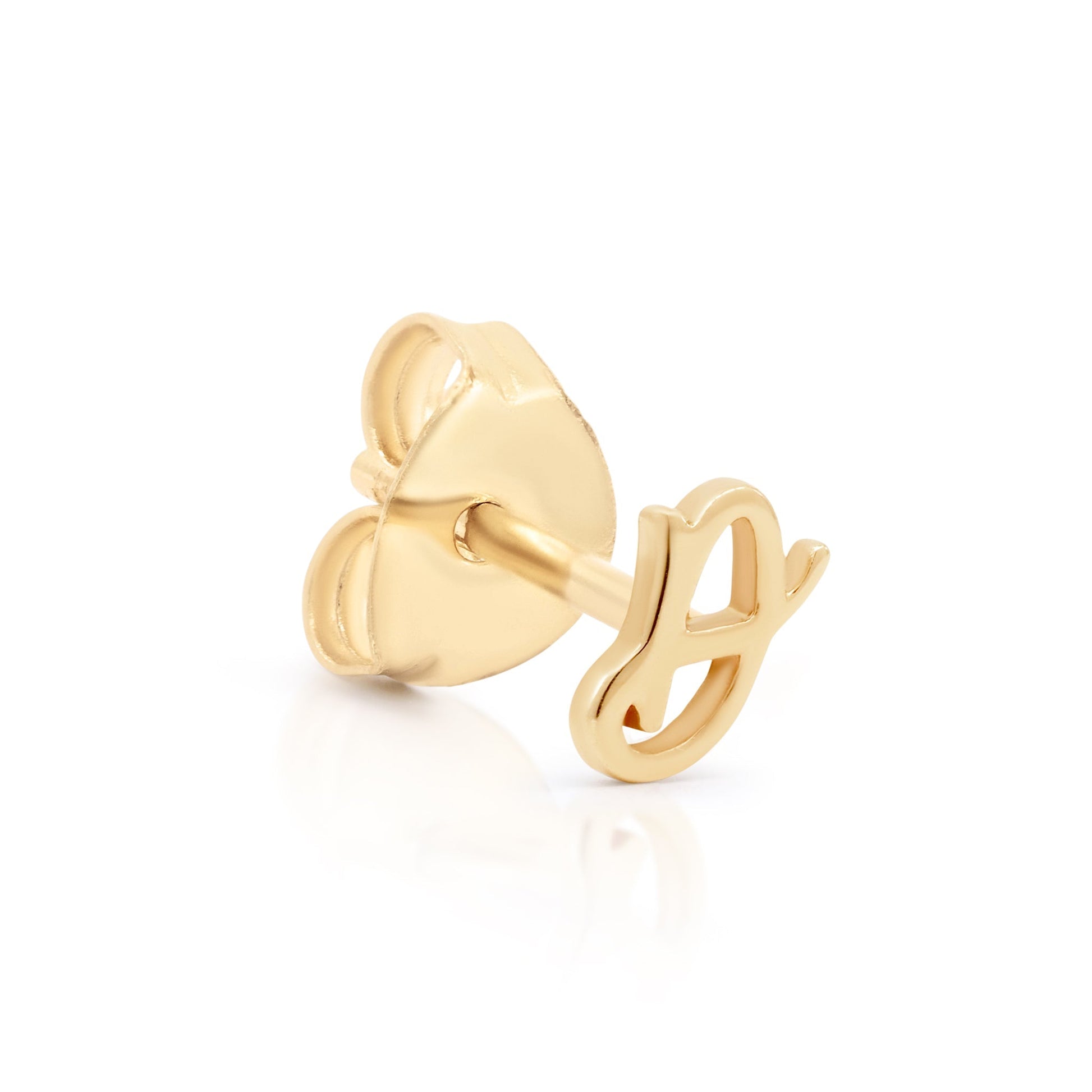 Letter Initial Single Stud Earring 14