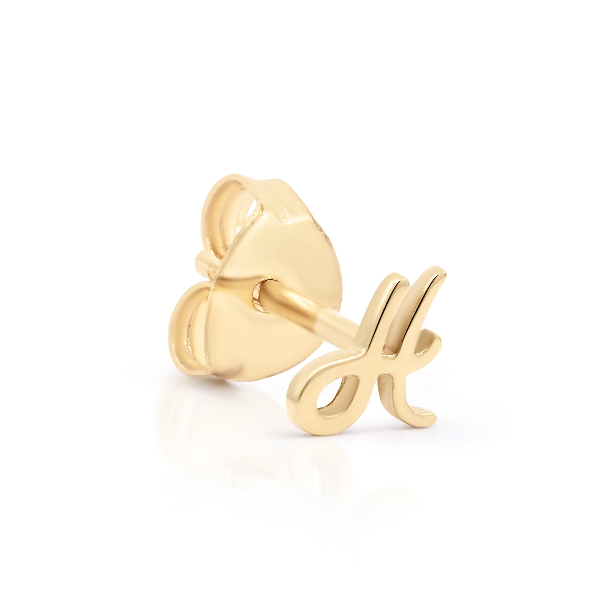 Letter Initial Single Stud Earring 18