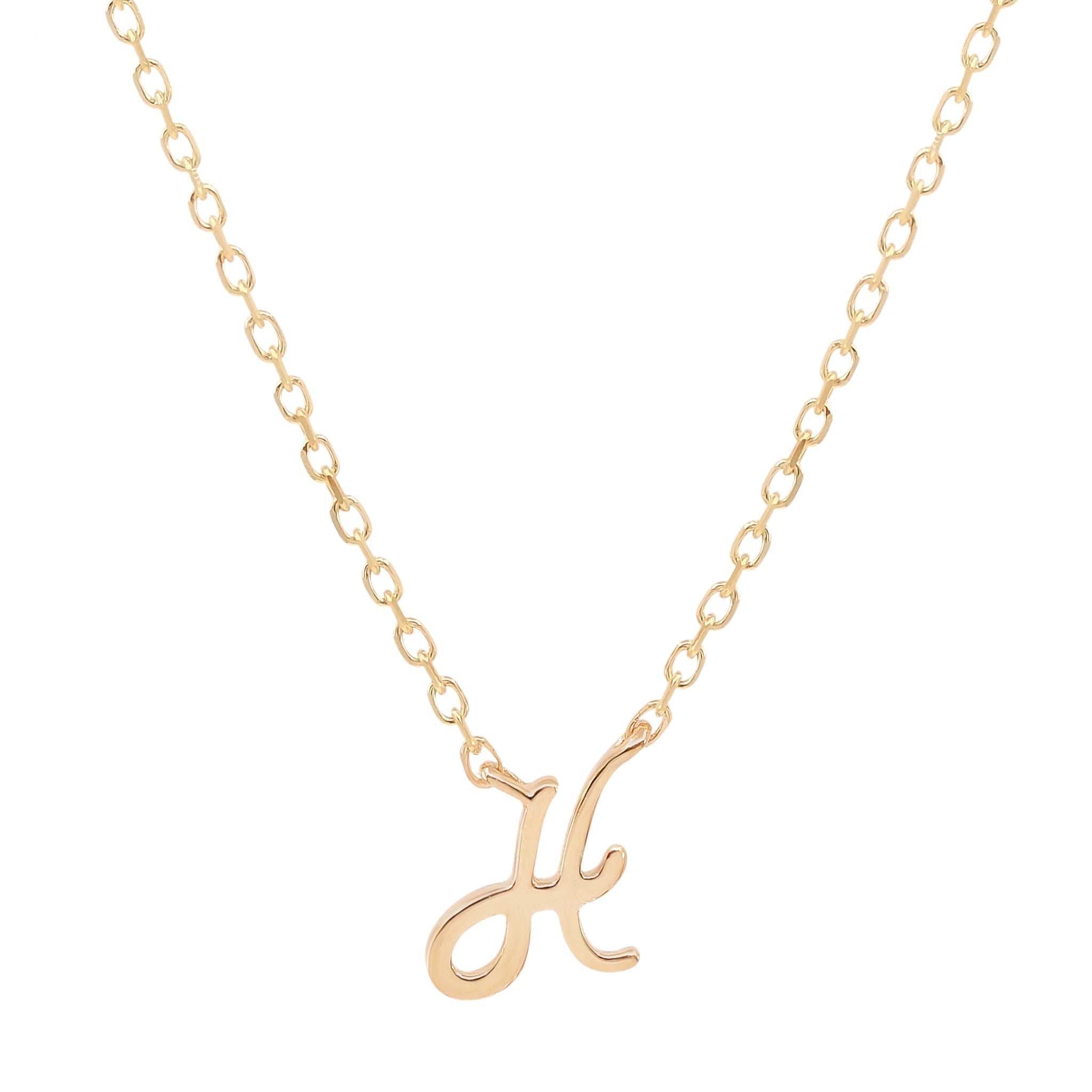 Golden Charm Initial Pendant Necklace