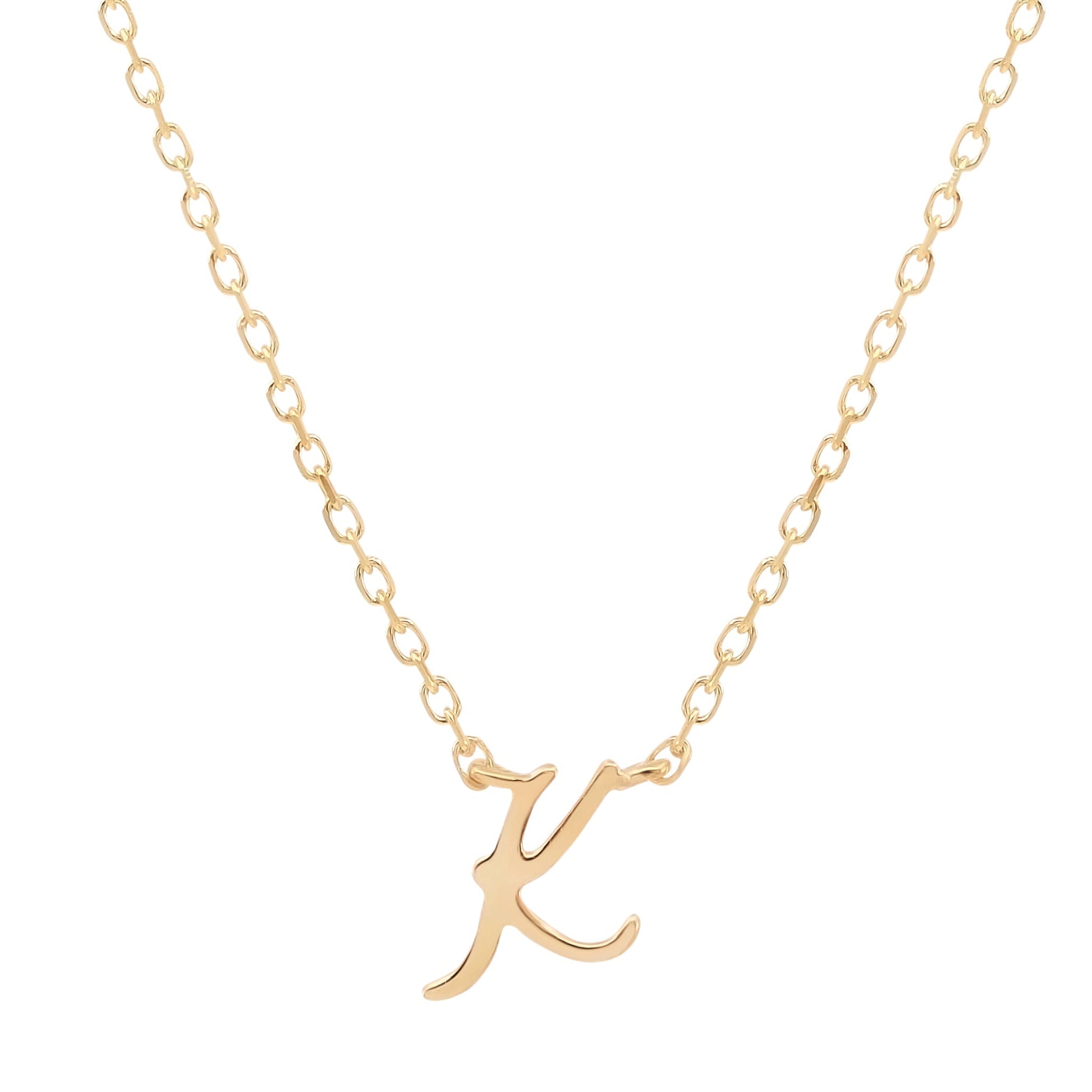 Golden Charm Initial Pendant Necklace 24