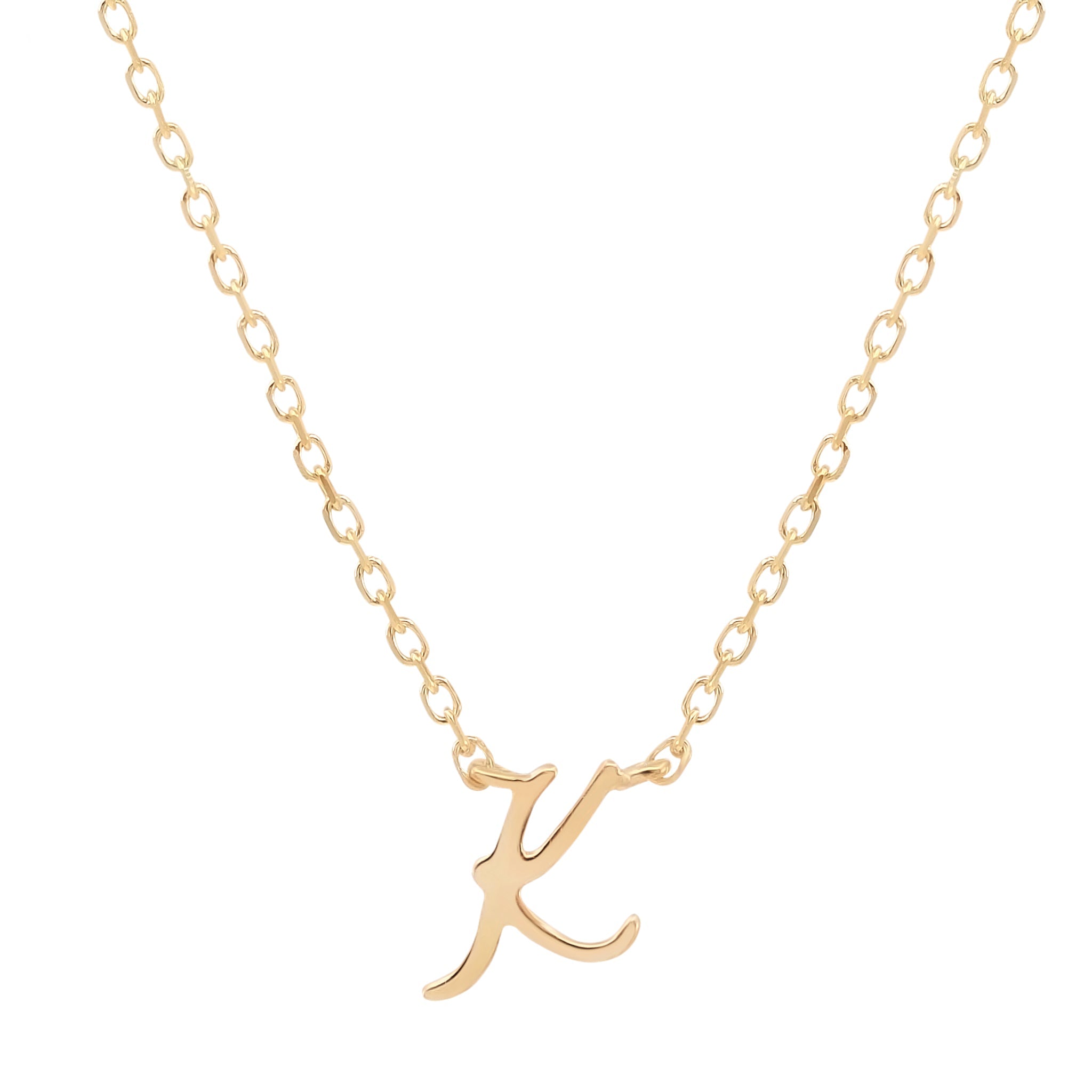 Golden Charm Initial Pendant Necklace