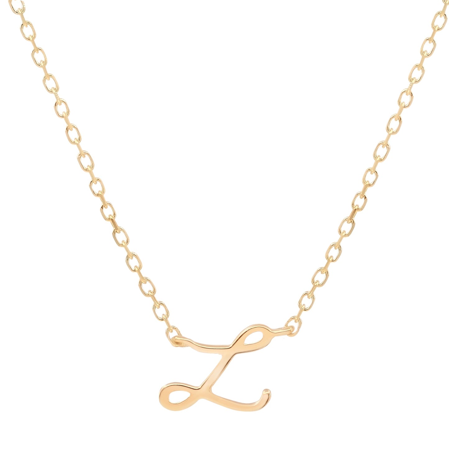 Golden Charm Initial Pendant Necklace 23