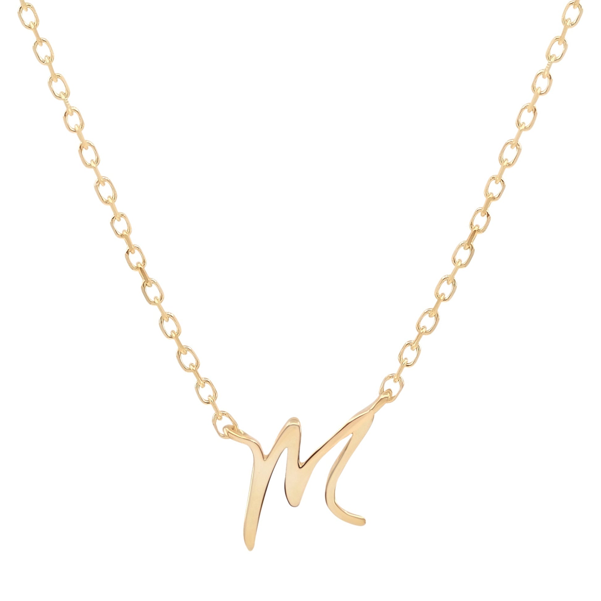Golden Charm Initial Pendant Necklace 22