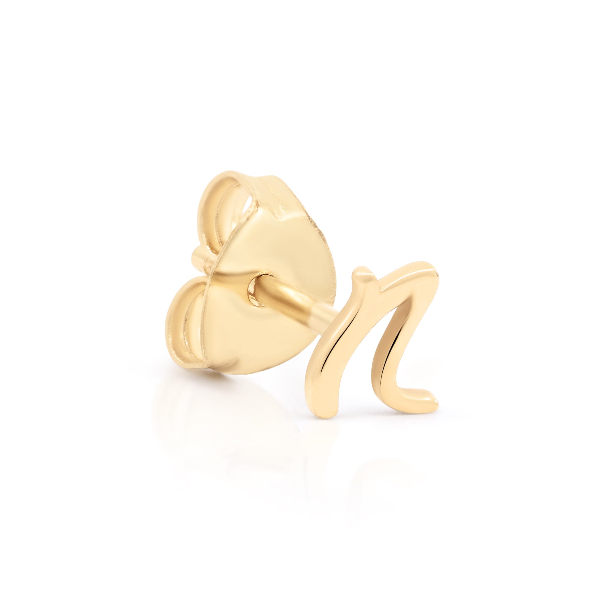 Letter Initial Single Stud Earring