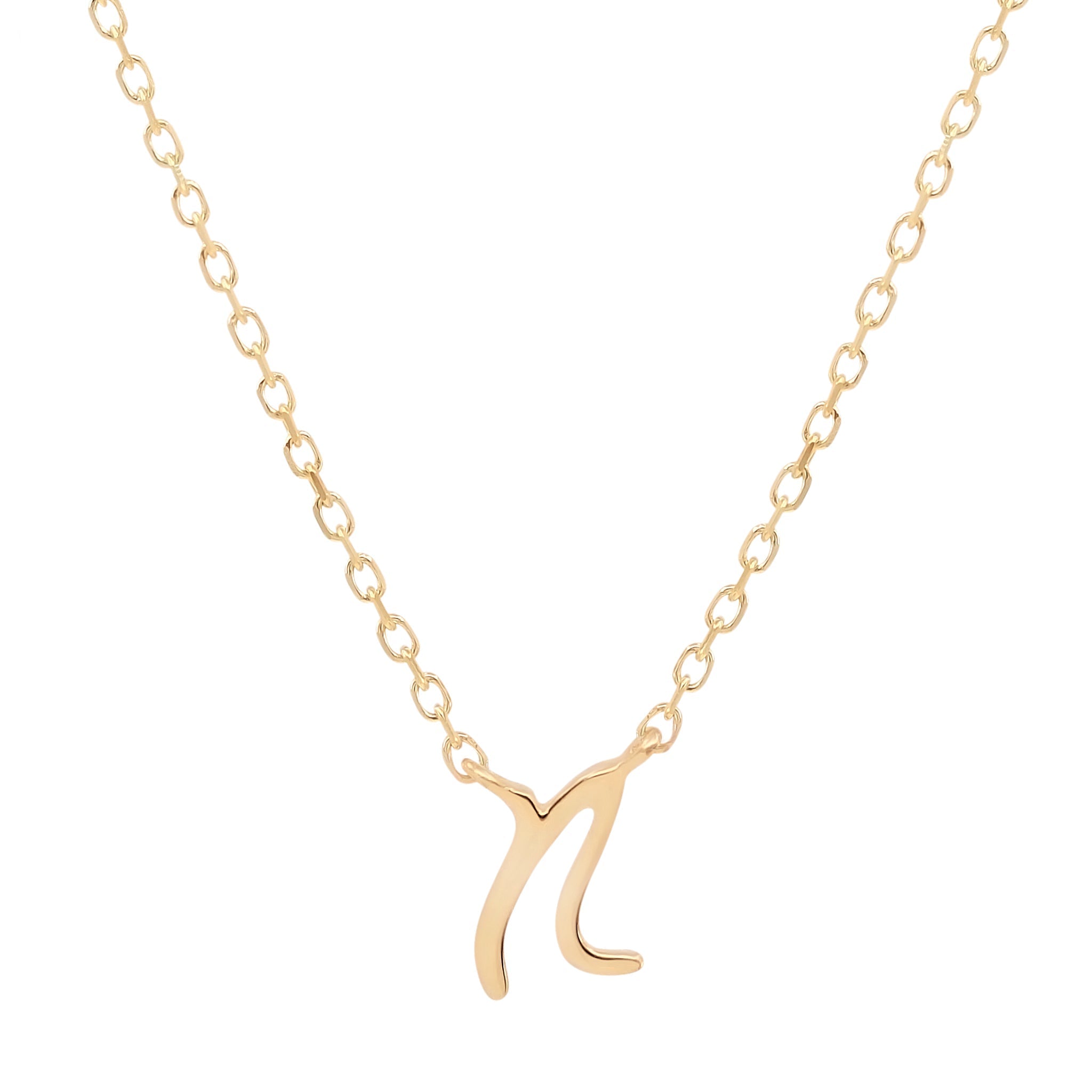 Golden Charm Initial Pendant Necklace