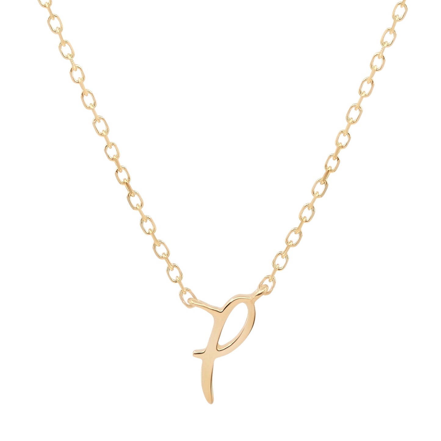 Golden Charm Initial Pendant Necklace 19