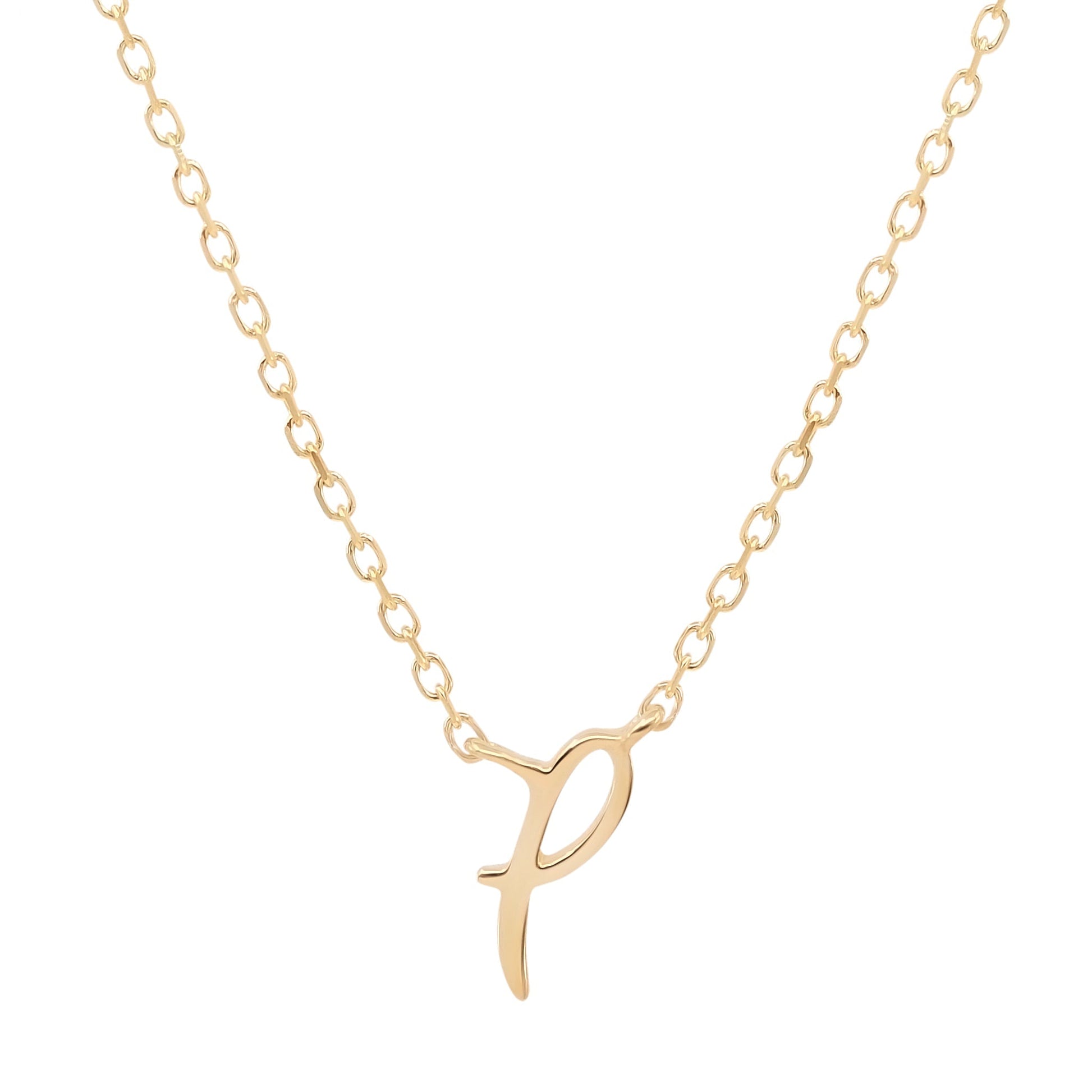 Golden Charm Initial Pendant Necklace 19