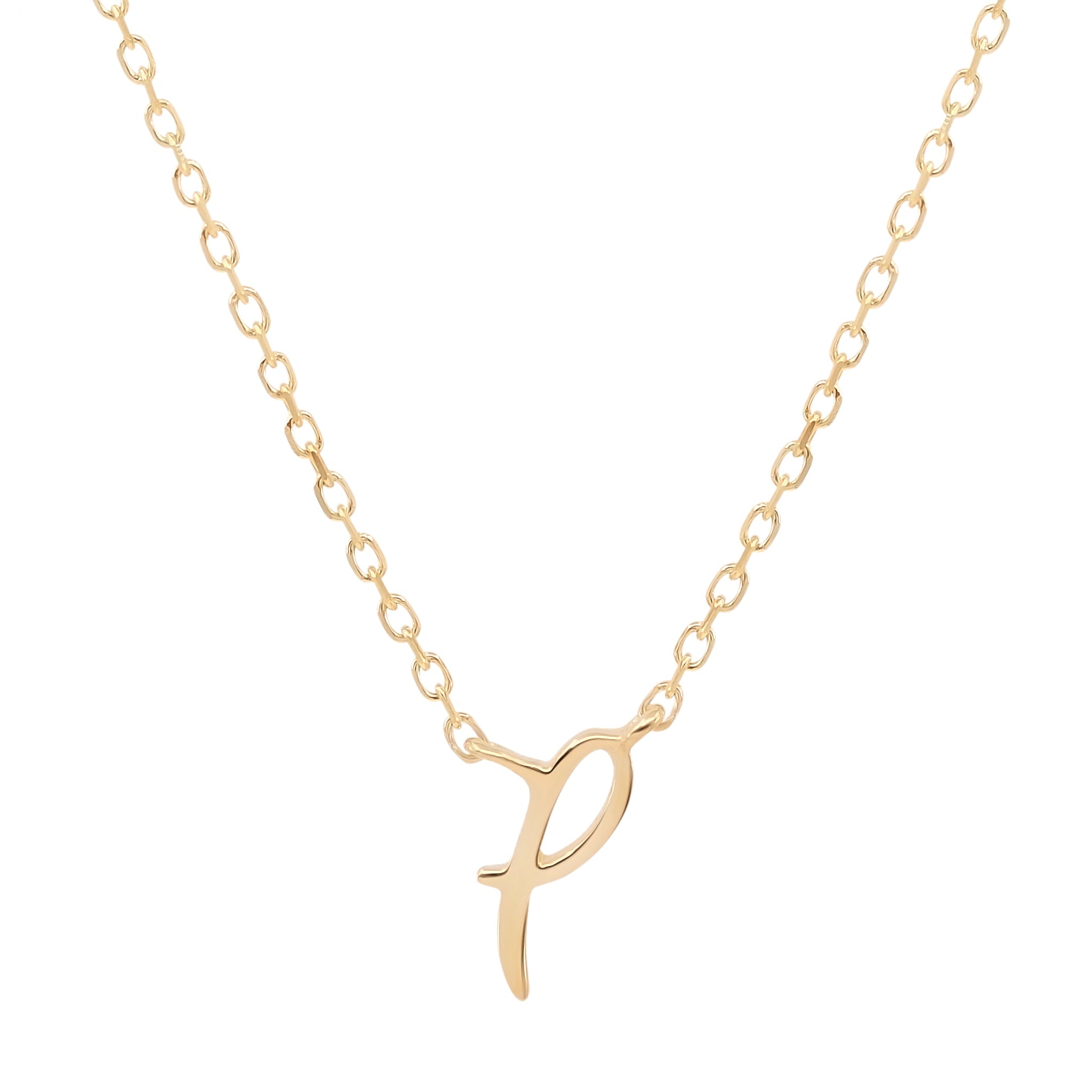 Golden Charm Initial Pendant Necklace