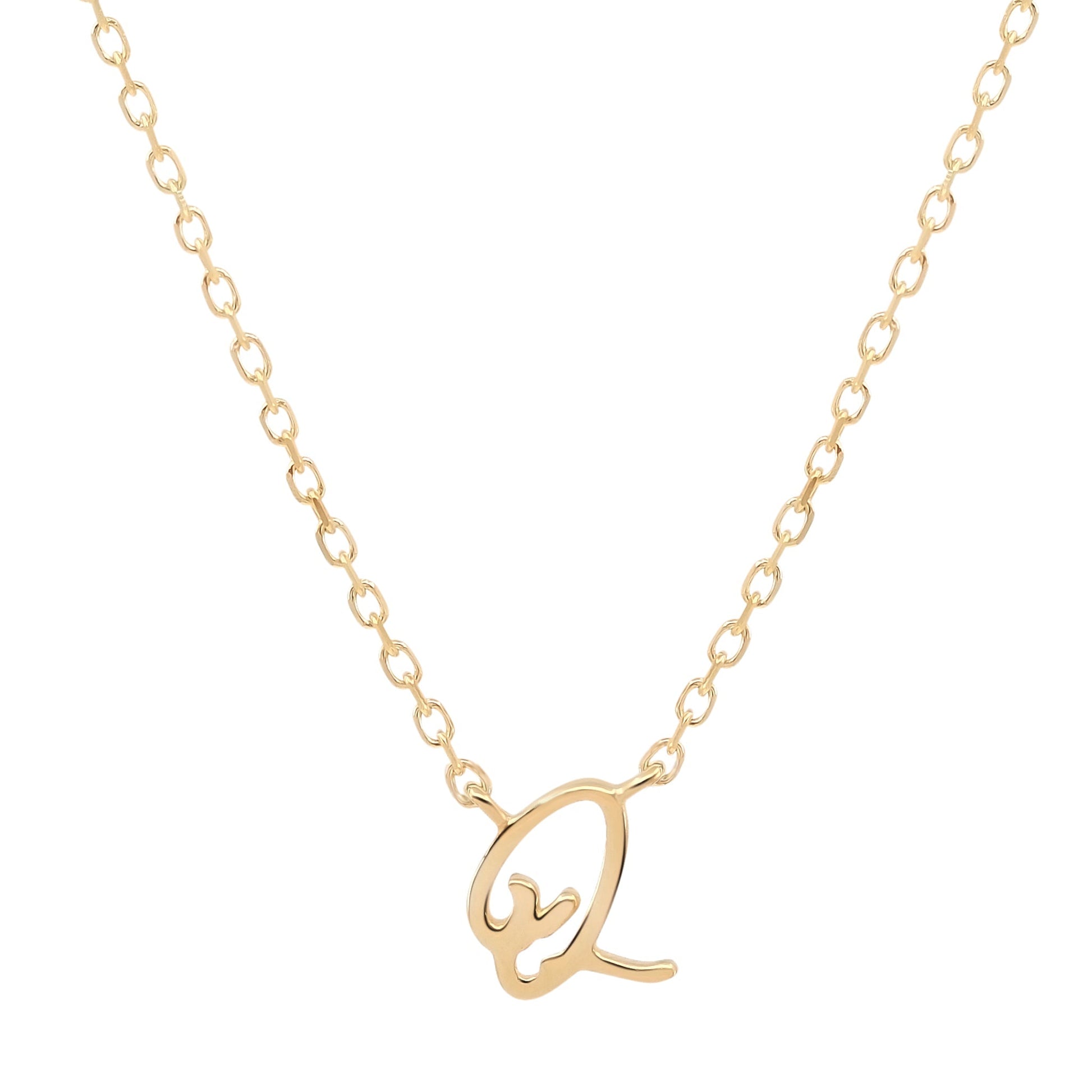 Golden Charm Initial Pendant Necklace 18