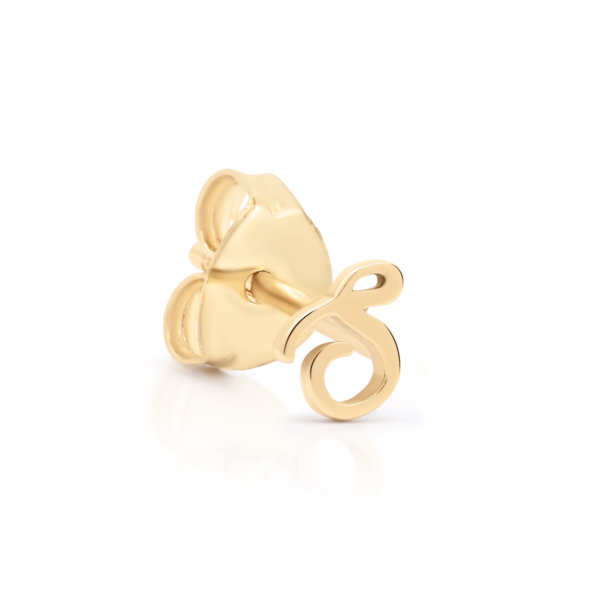 Letter Initial Single Stud Earring