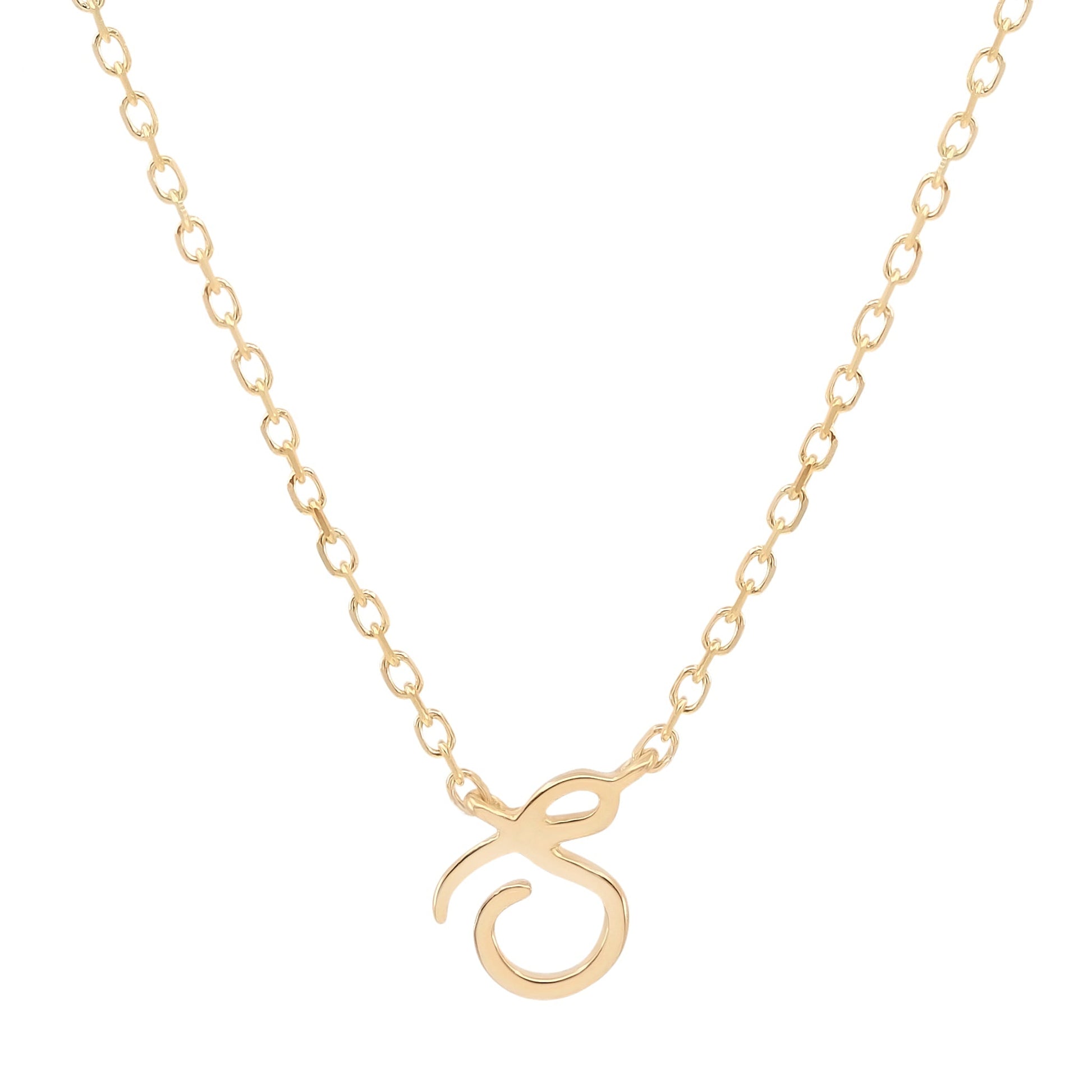 Golden Charm Initial Pendant Necklace 16