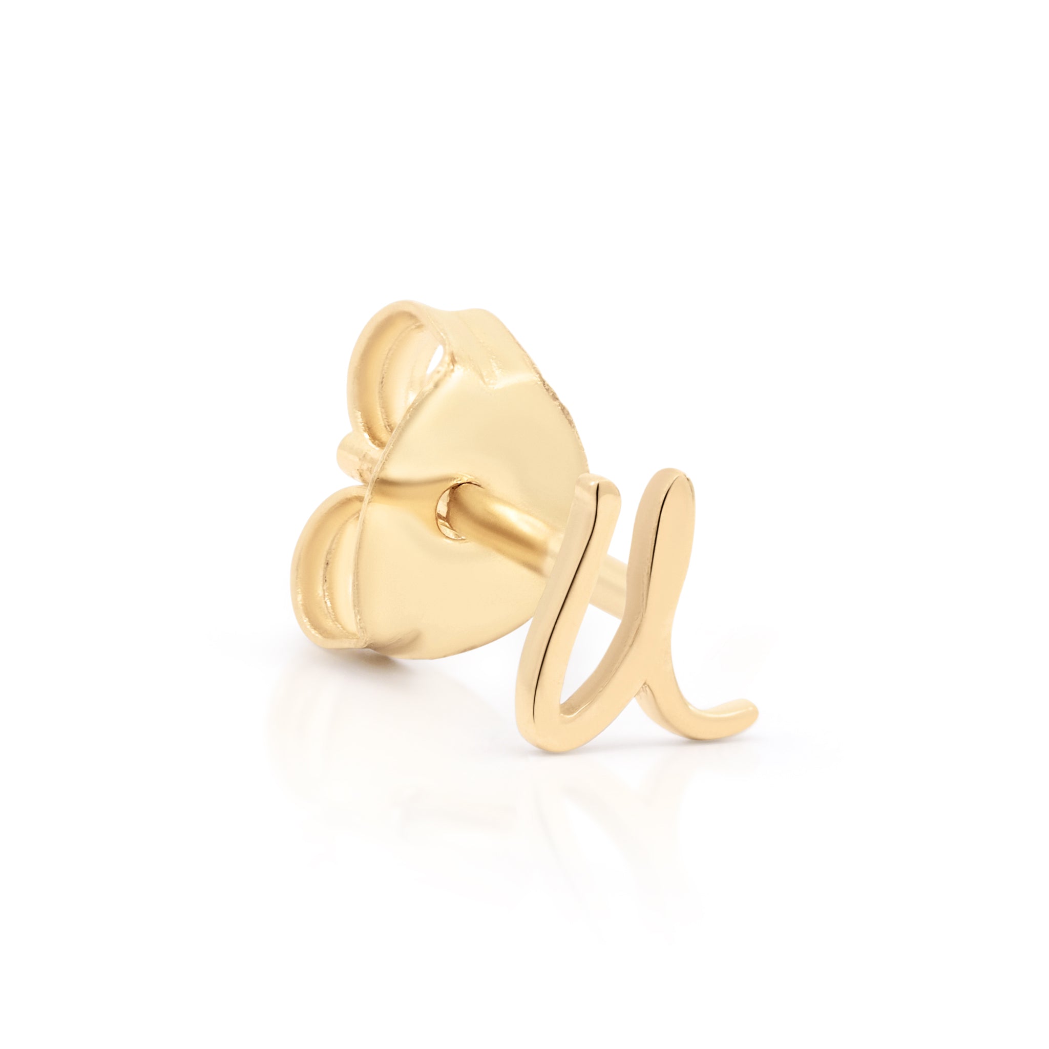 Letter Initial Single Stud Earring