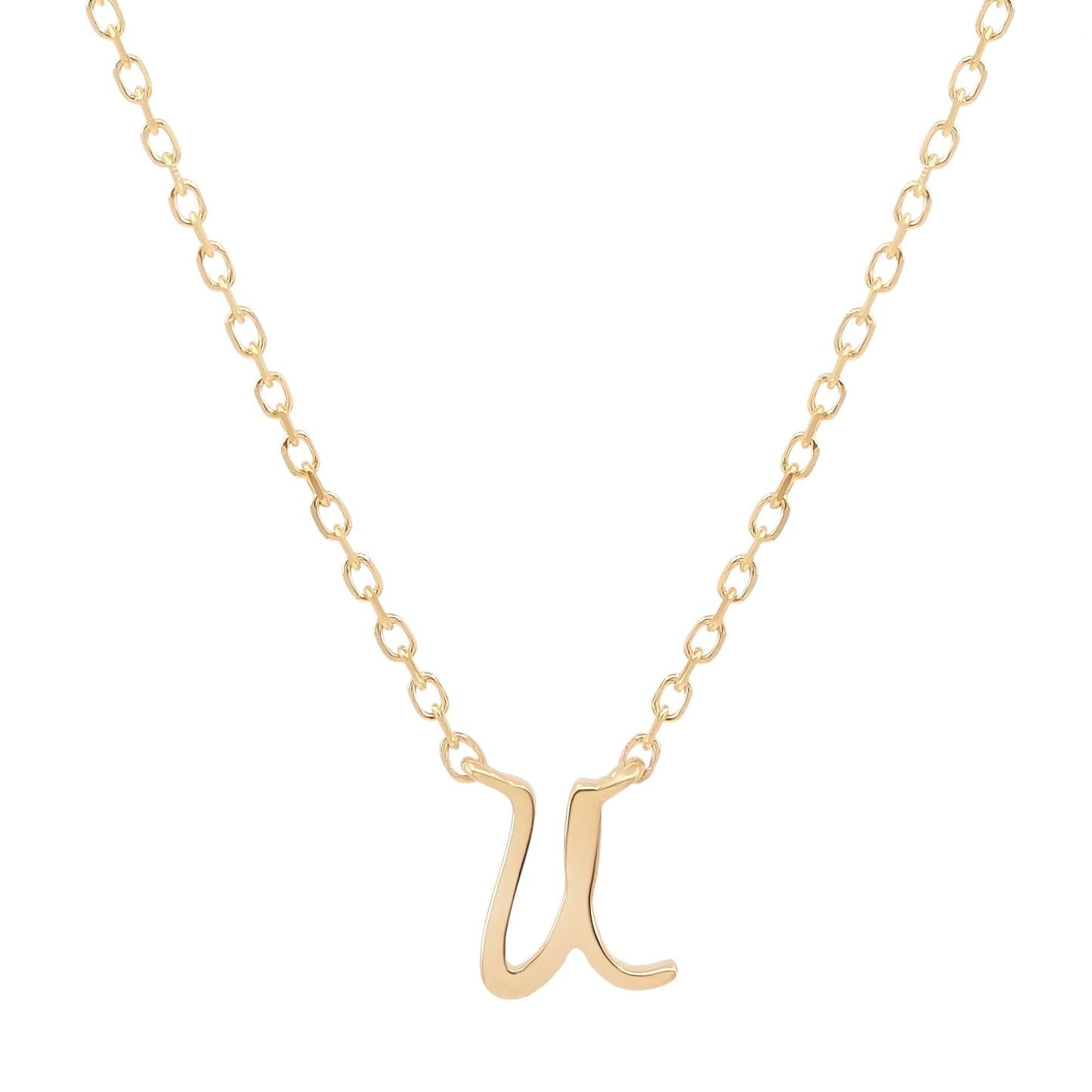 Golden Charm Initial Pendant Necklace 14