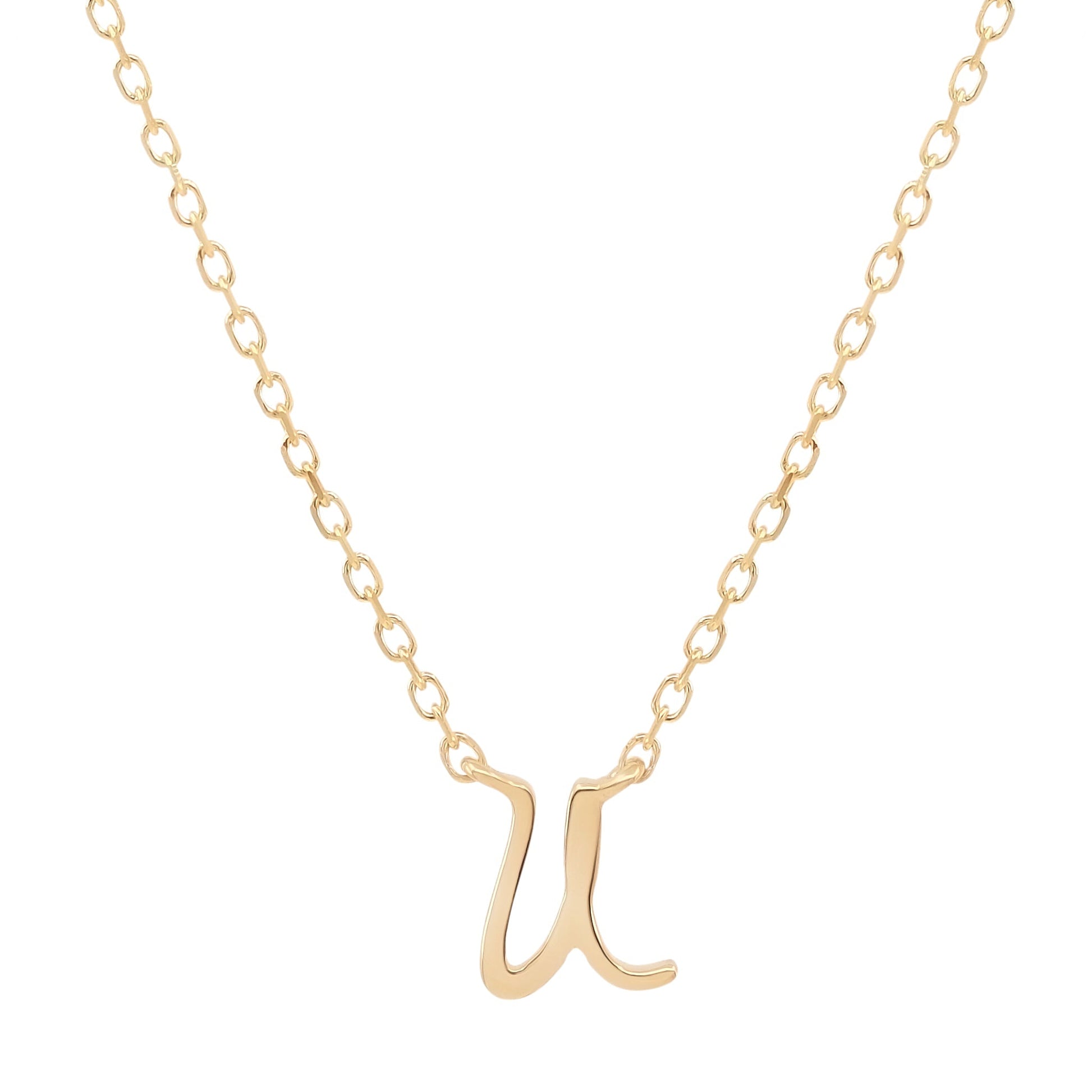 Golden Charm Initial Pendant Necklace 14