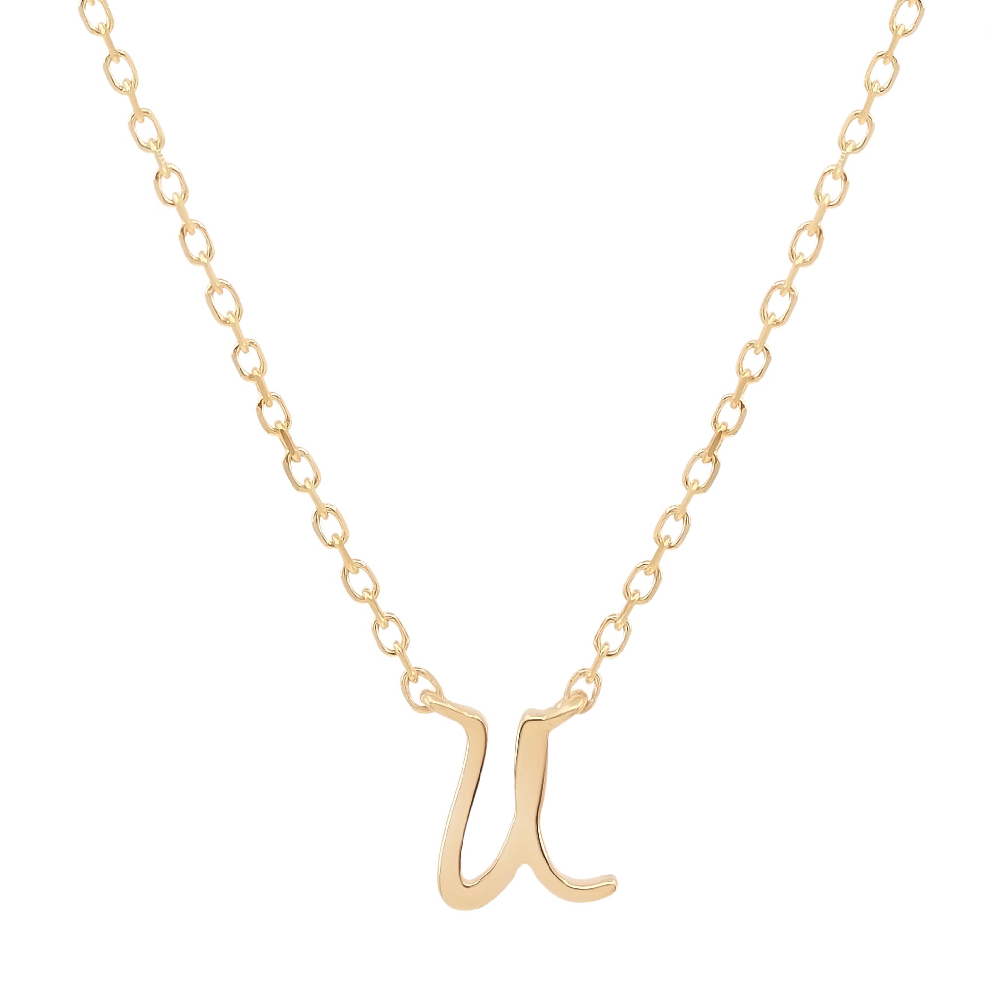 Golden Charm Initial Pendant Necklace