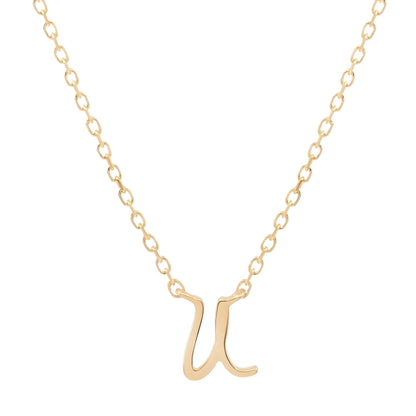 Golden Charm Initial Pendant Necklace 14