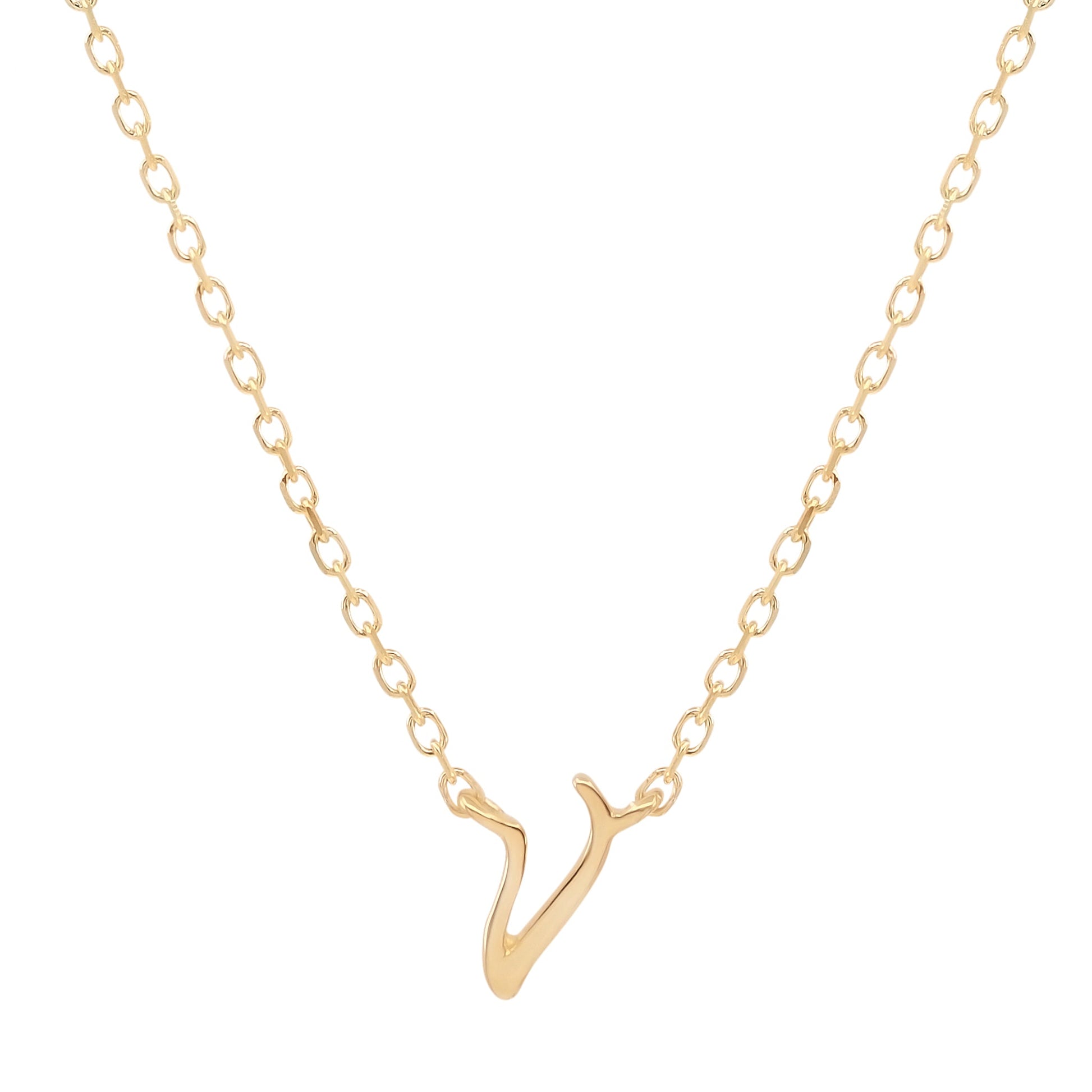 Golden Charm Initial Pendant Necklace 13