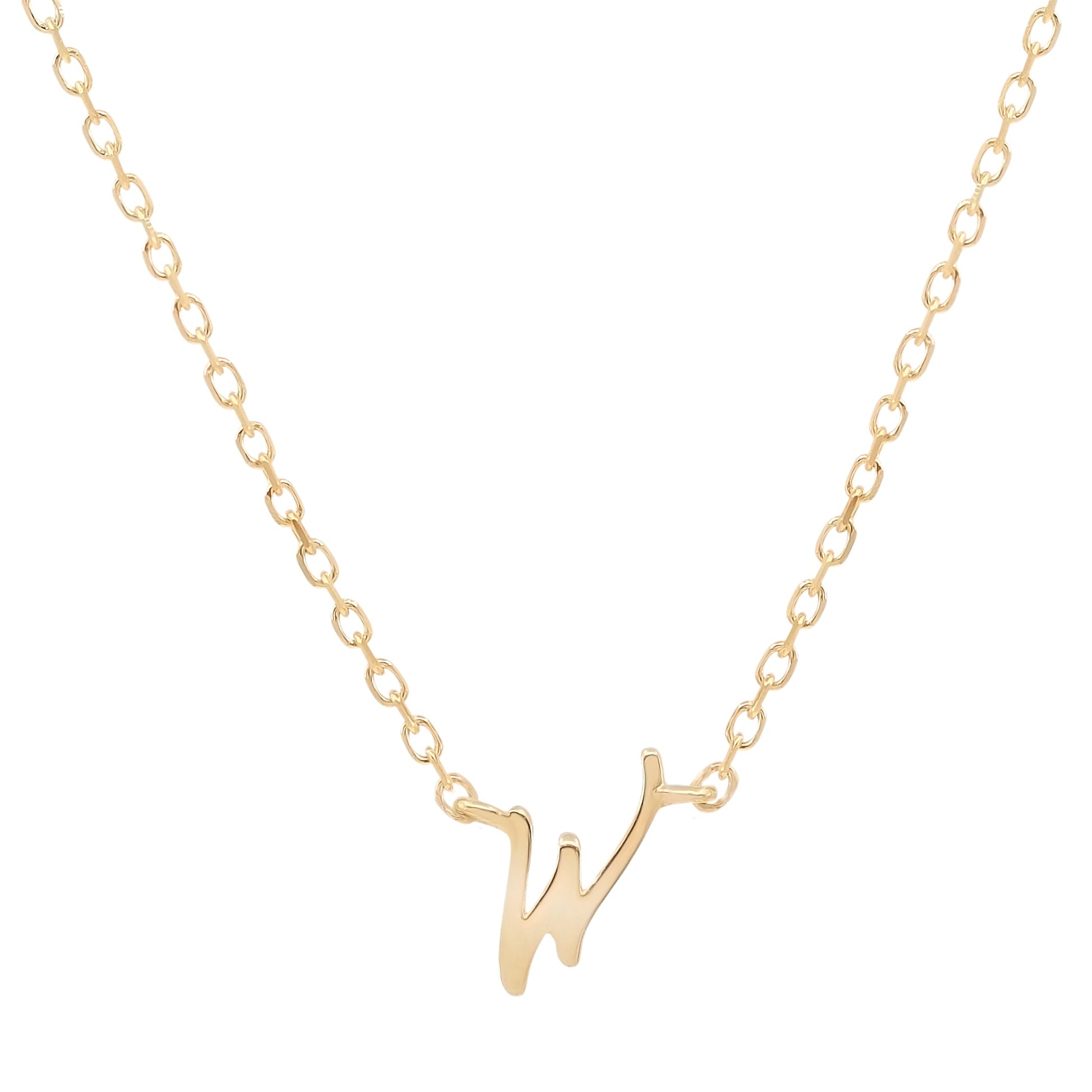 Golden Charm Initial Pendant Necklace 12