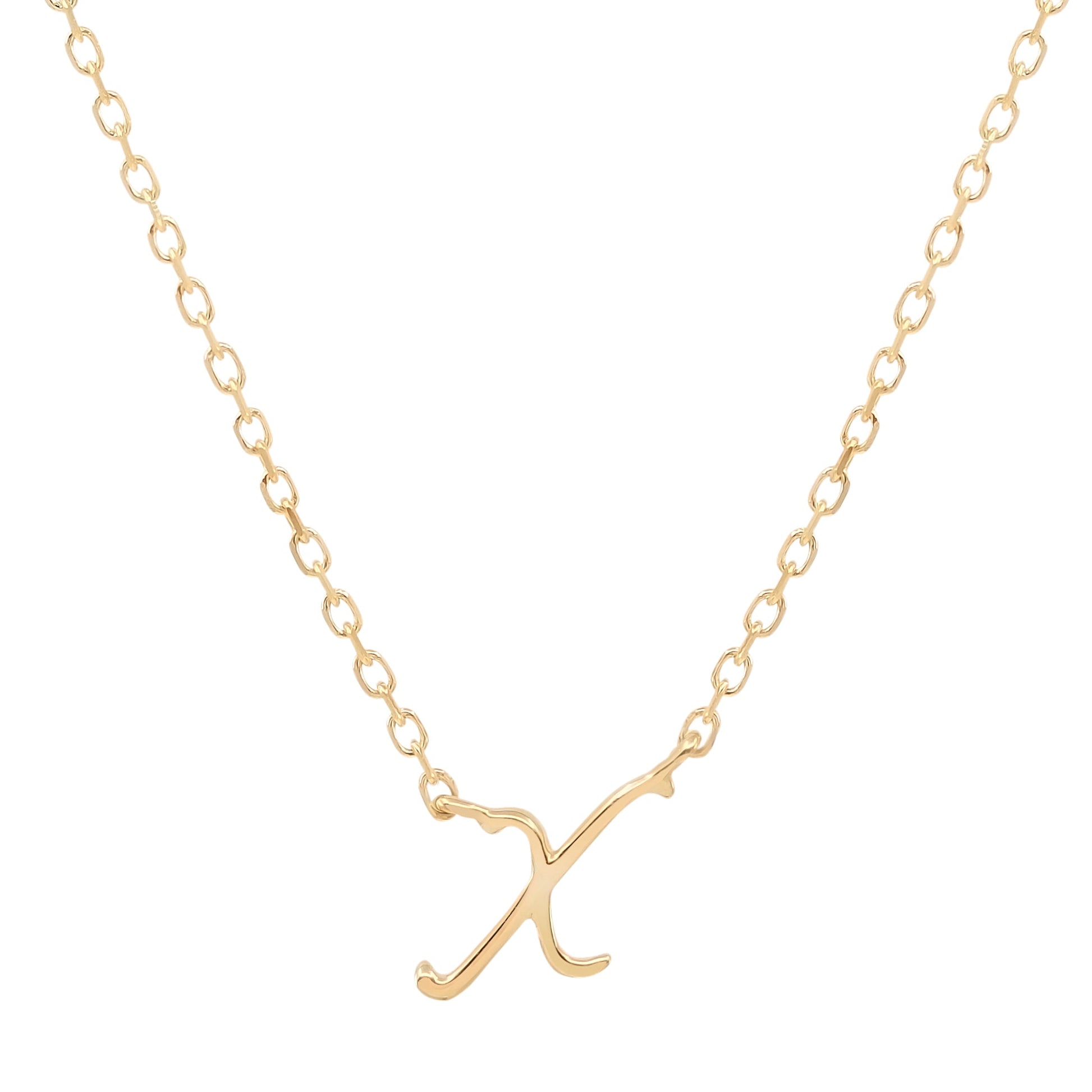 Golden Charm Initial Pendant Necklace 11