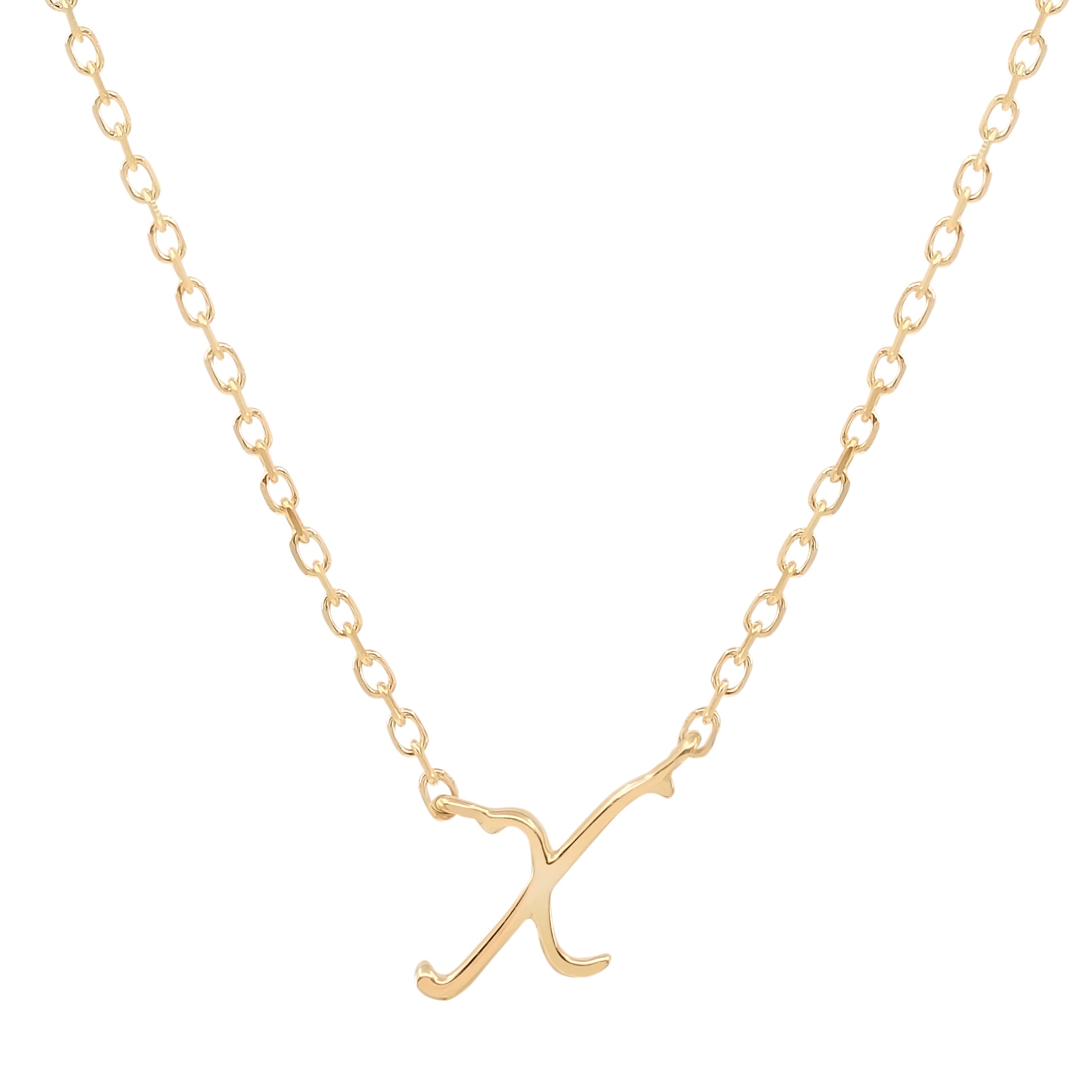 Golden Charm Initial Pendant Necklace