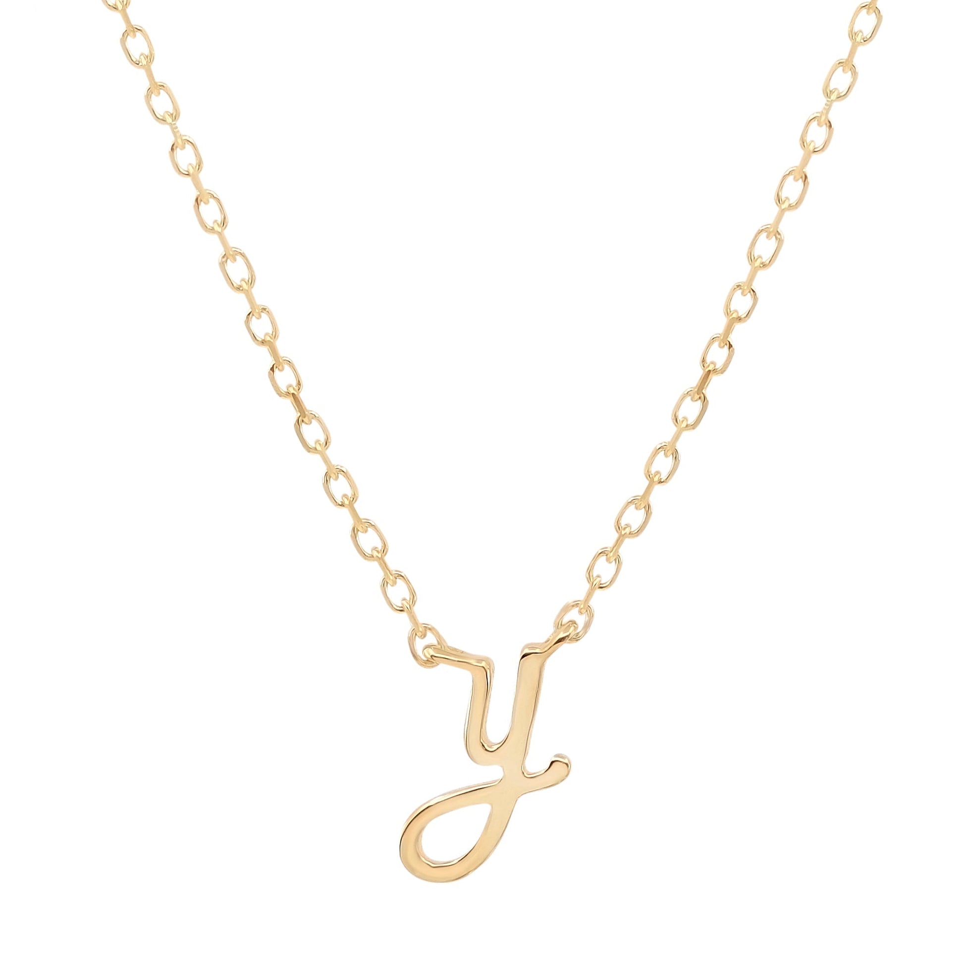 Golden Charm Initial Pendant Necklace 10