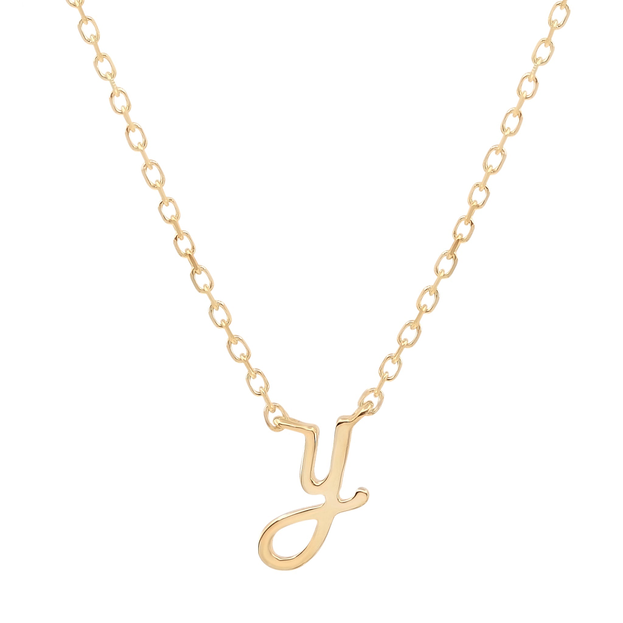 Golden Charm Initial Pendant Necklace