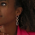 Load image into Gallery viewer, Glamorous Dual-Shaped Drop Earrings in Sleek Silver Finish
