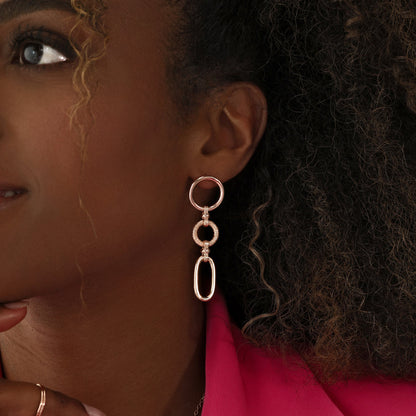 Glamorous Dual-Shaped Drop Earrings in Sleek Silver Finish 5