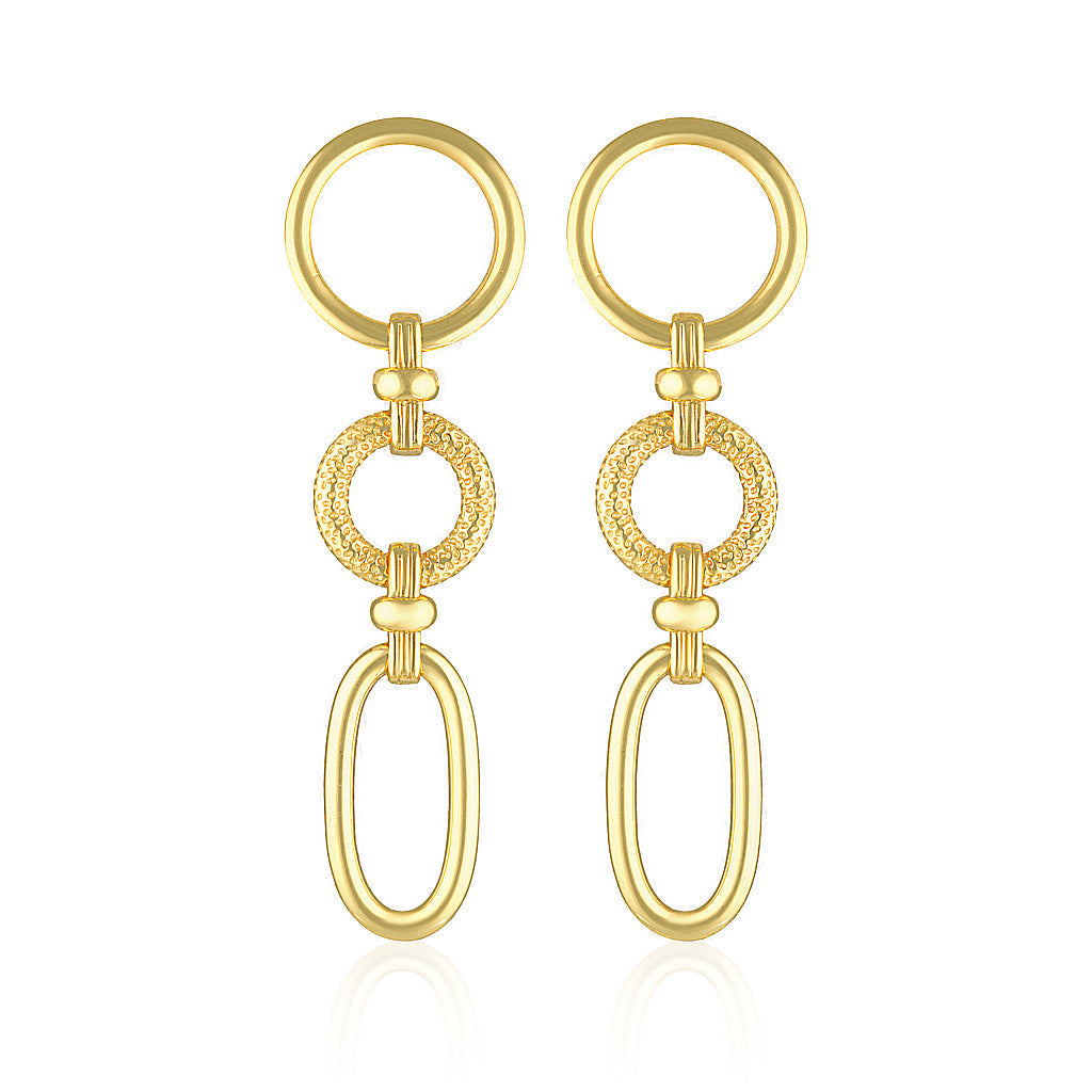 Glamorous Dual-Shaped Drop Earrings in Sleek Silver Finish 10
