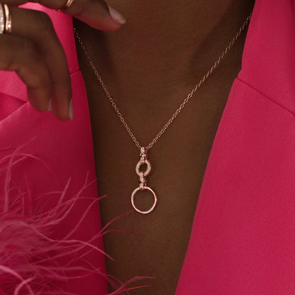 Golden Elegance Double Ring Necklace 7
