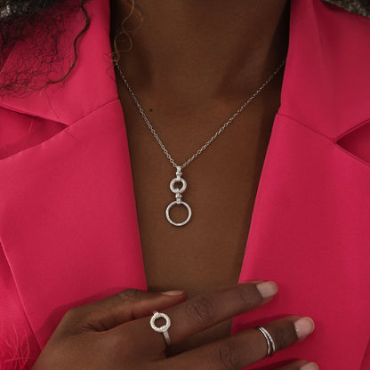 Golden Elegance Double Ring Necklace 11