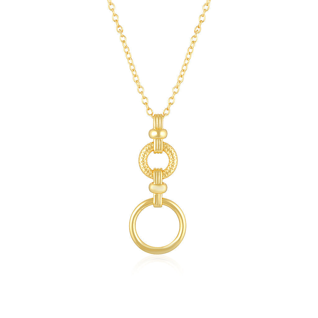 Golden Elegance Double Ring Necklace 1