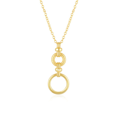 Golden Elegance Double Ring Necklace 1