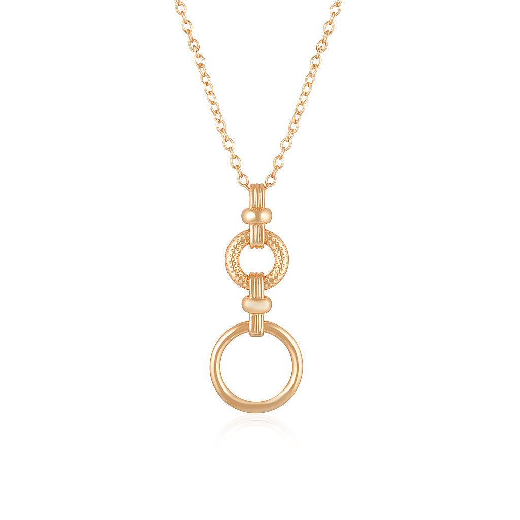 Golden Elegance Double Ring Necklace 2