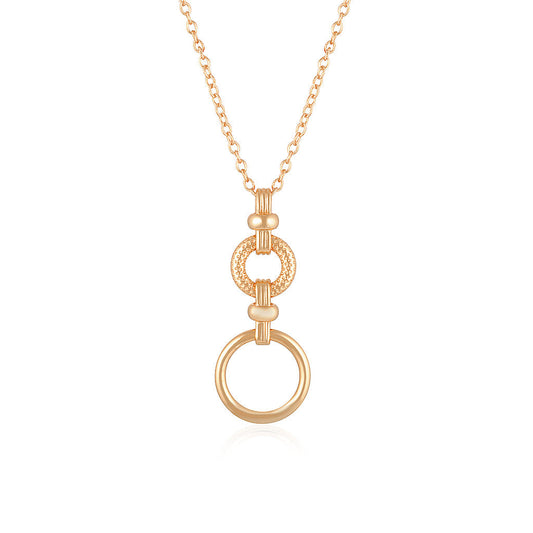 Golden Elegance Double Ring Necklace