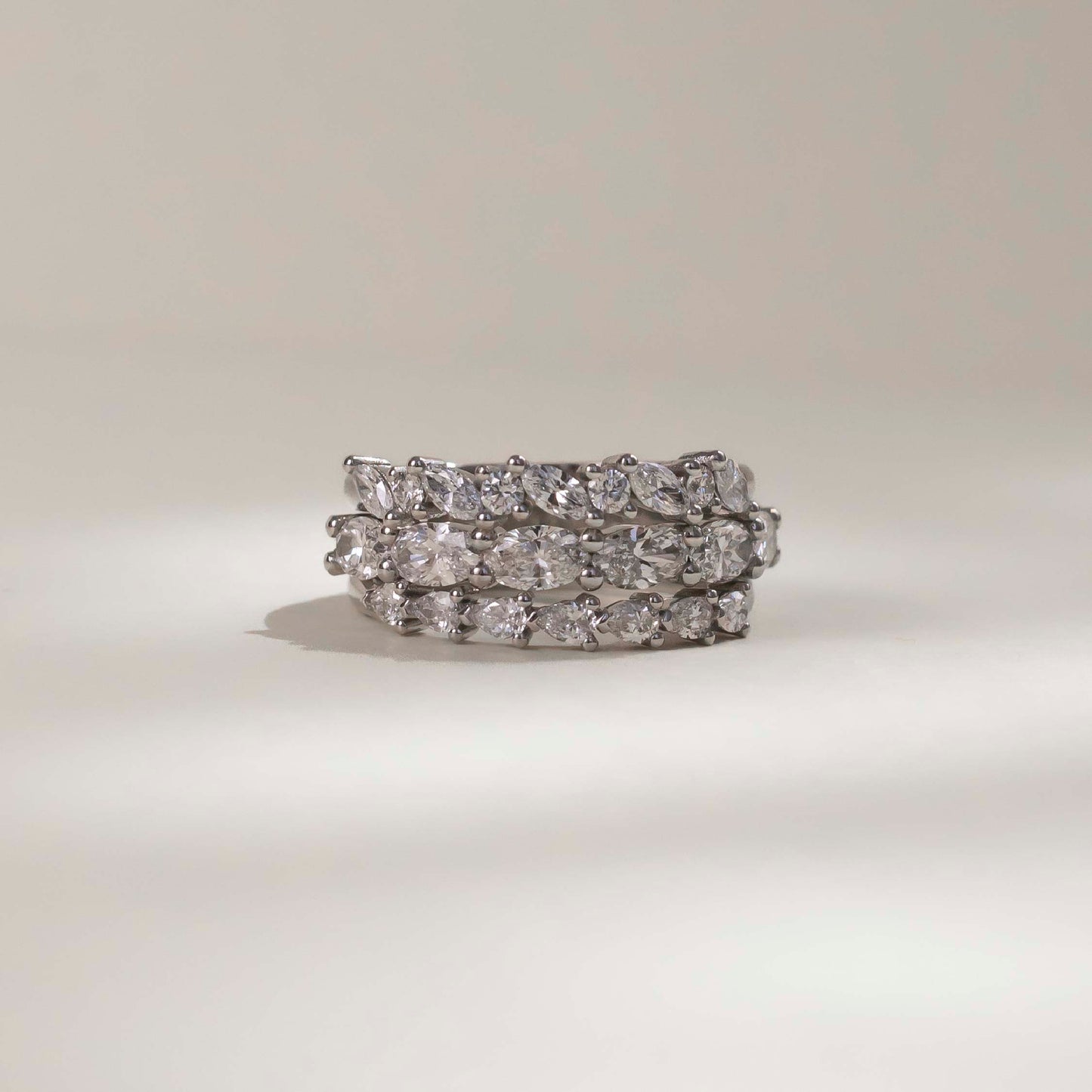 Half Eternity- 1.05 CT Pear Moissanite Wedding Band