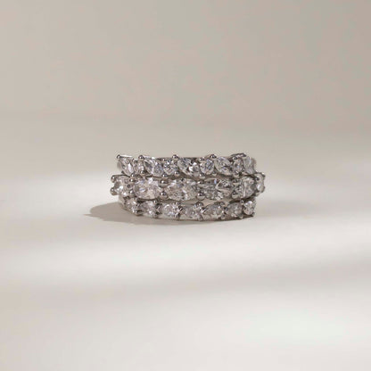 Half Eternity- 1.05 CT Pear Moissanite Wedding Band