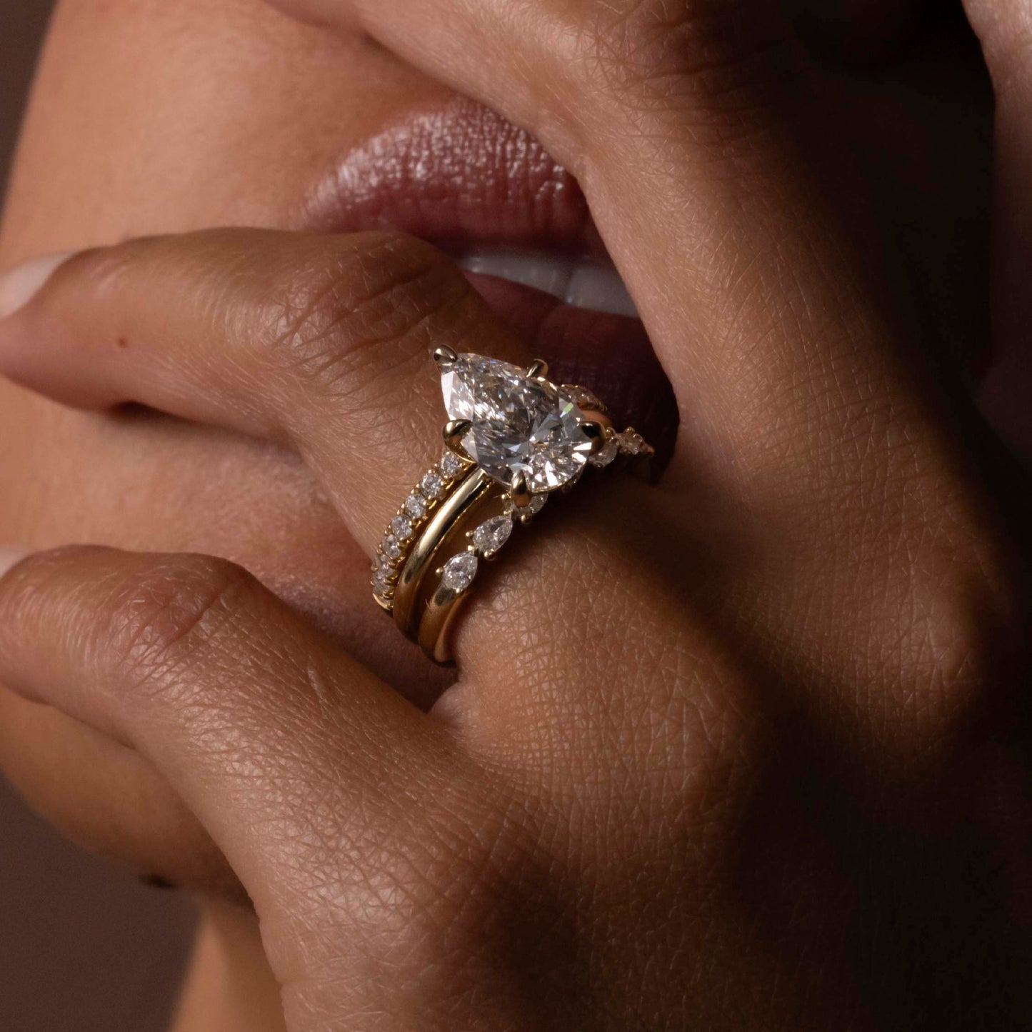 Half Eternity- 1.05 CT Pear Moissanite Wedding Band