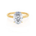 Load image into Gallery viewer, 2.0 CT Oval Lab-Grown Diamond Solitaire Engagement Ring in Radiant Gold
