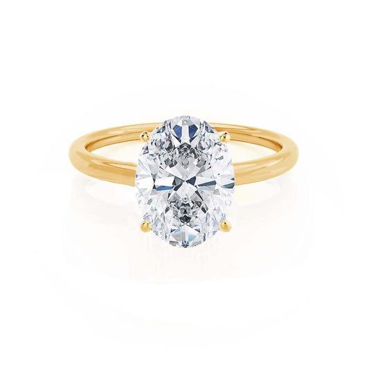 2.0 CT Oval Lab-Grown Diamond Solitaire Engagement Ring in Radiant Gold