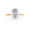 Load image into Gallery viewer, 2.0 CT Oval Lab-Grown Diamond Solitaire Engagement Ring in Radiant Gold
