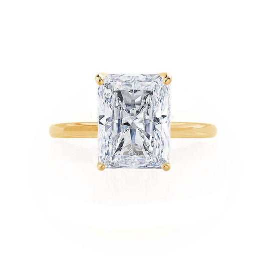 Golden Radiance: 1.20 CT Radiant Lab Grown Diamond Solitaire Engagement Ring