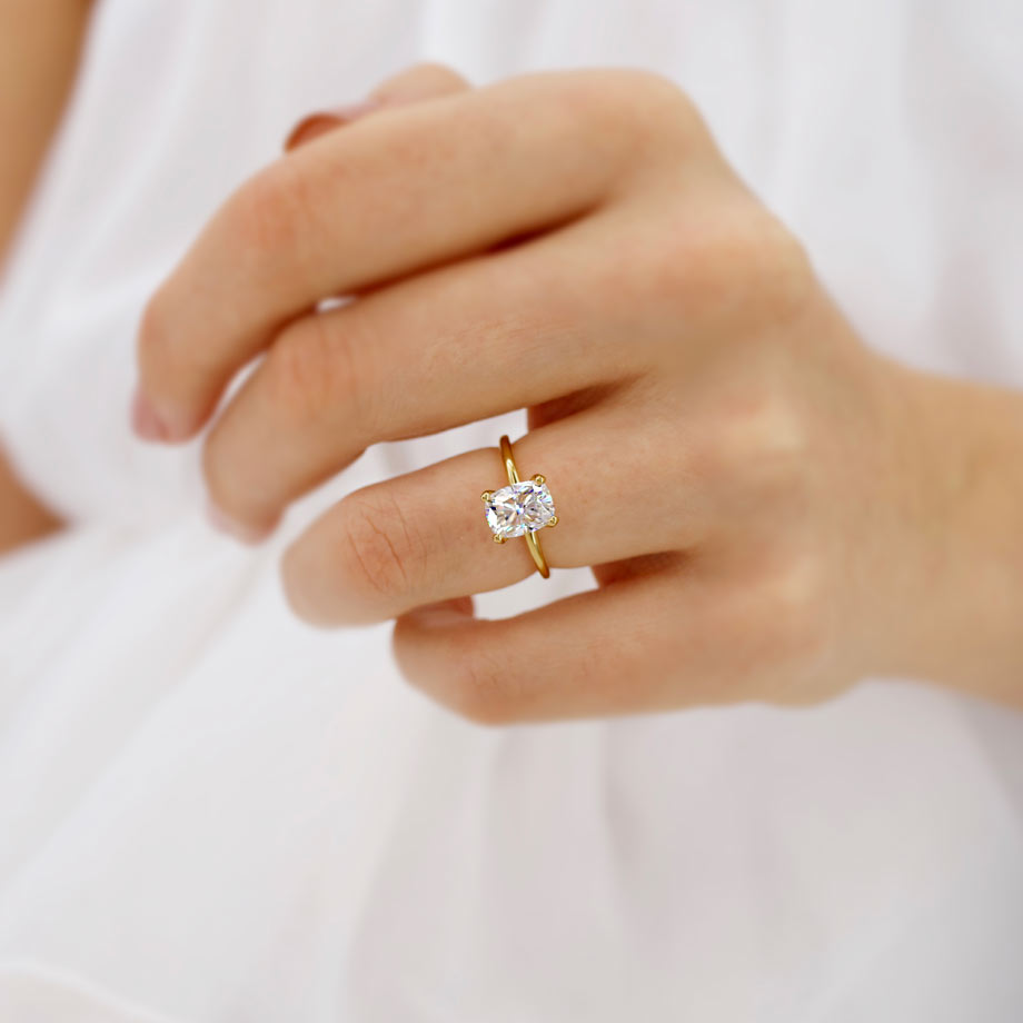 1.50 CT Elongated Cushion Lab-Grown Diamond Solitaire Engagement Ring – Timeless Elegance 5