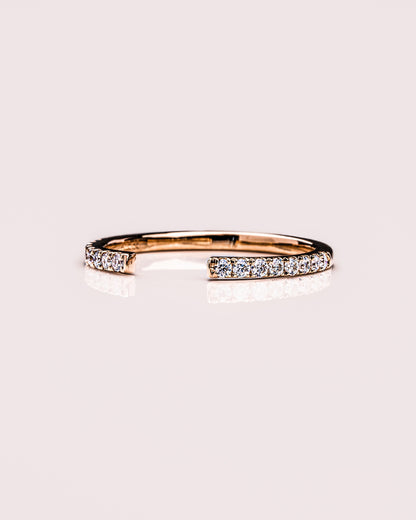 0.18 CT Round Shaped Open Lab Grown Diamond Wedding Band