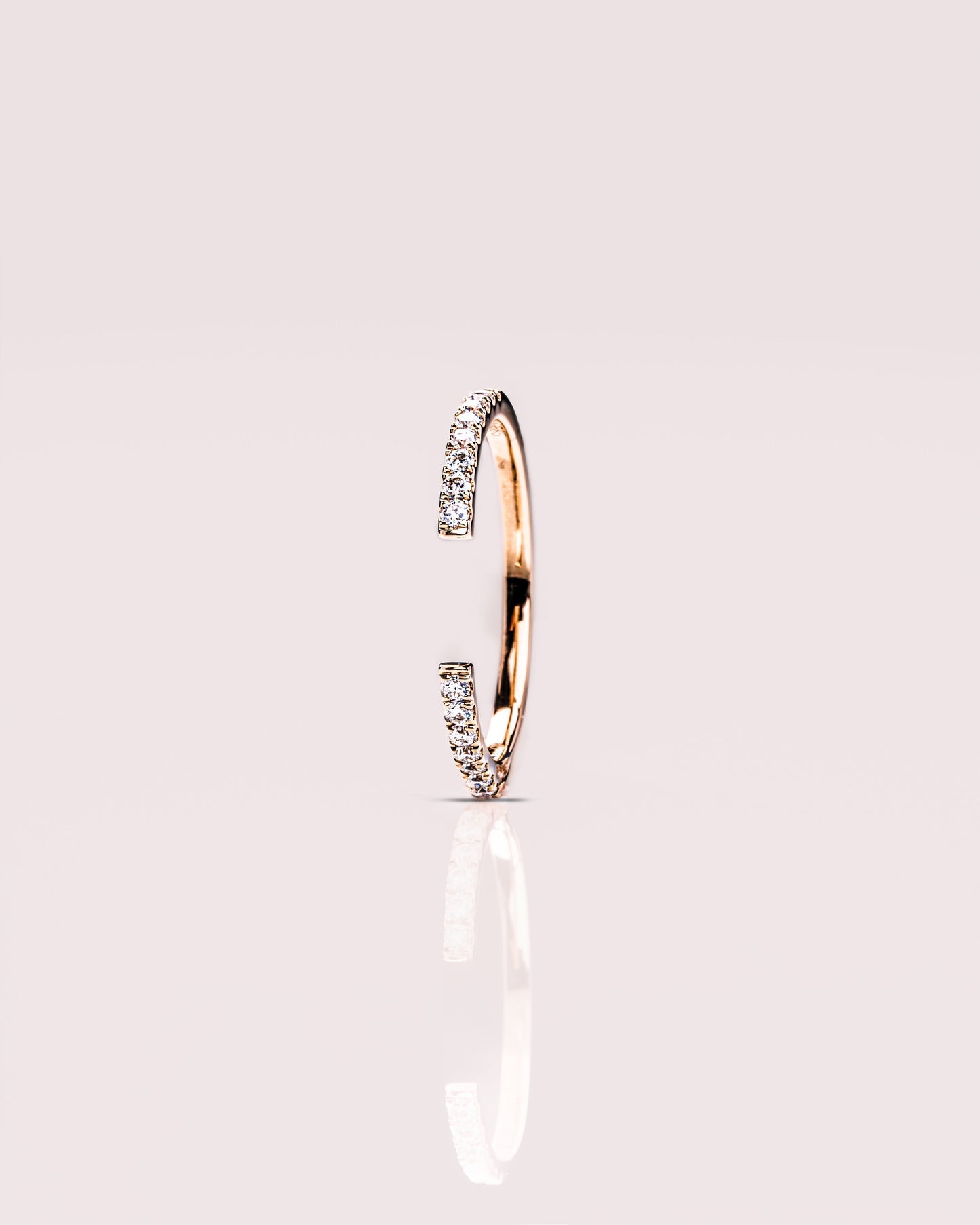 0.18 CT Round Shaped Open Lab Grown Diamond Wedding Band