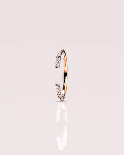 0.18 CT Round Shaped Open Lab Grown Diamond Wedding Band