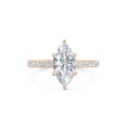 Load image into Gallery viewer, 2 ct Marquise F- VS1 Diamond Pave Moissanite Engagement Ring
