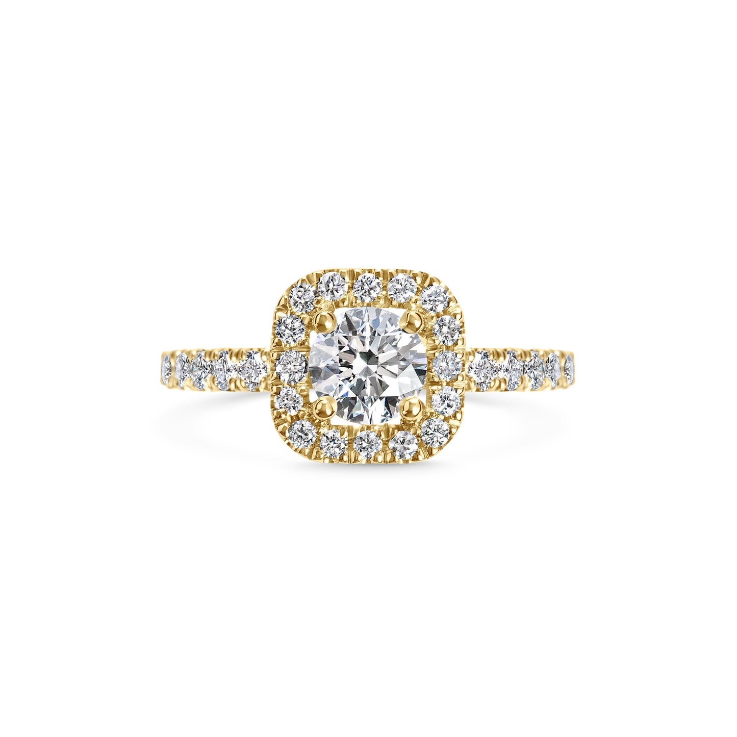 0.6 CT Cushion Halo CVD F/VS1 Diamond Engagement Ring 8