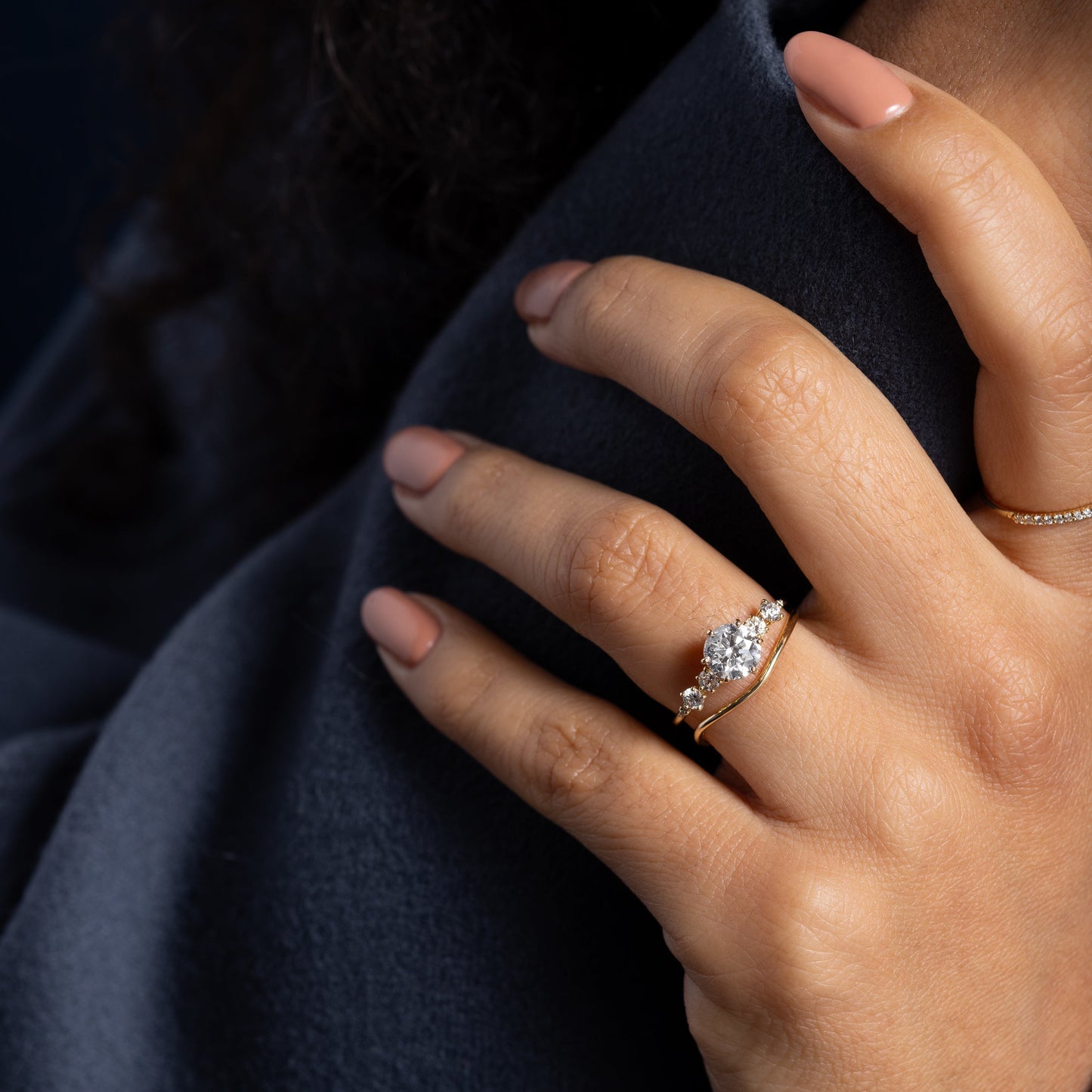 Cluster-Round Lab Grown Diamond Engagement Ring