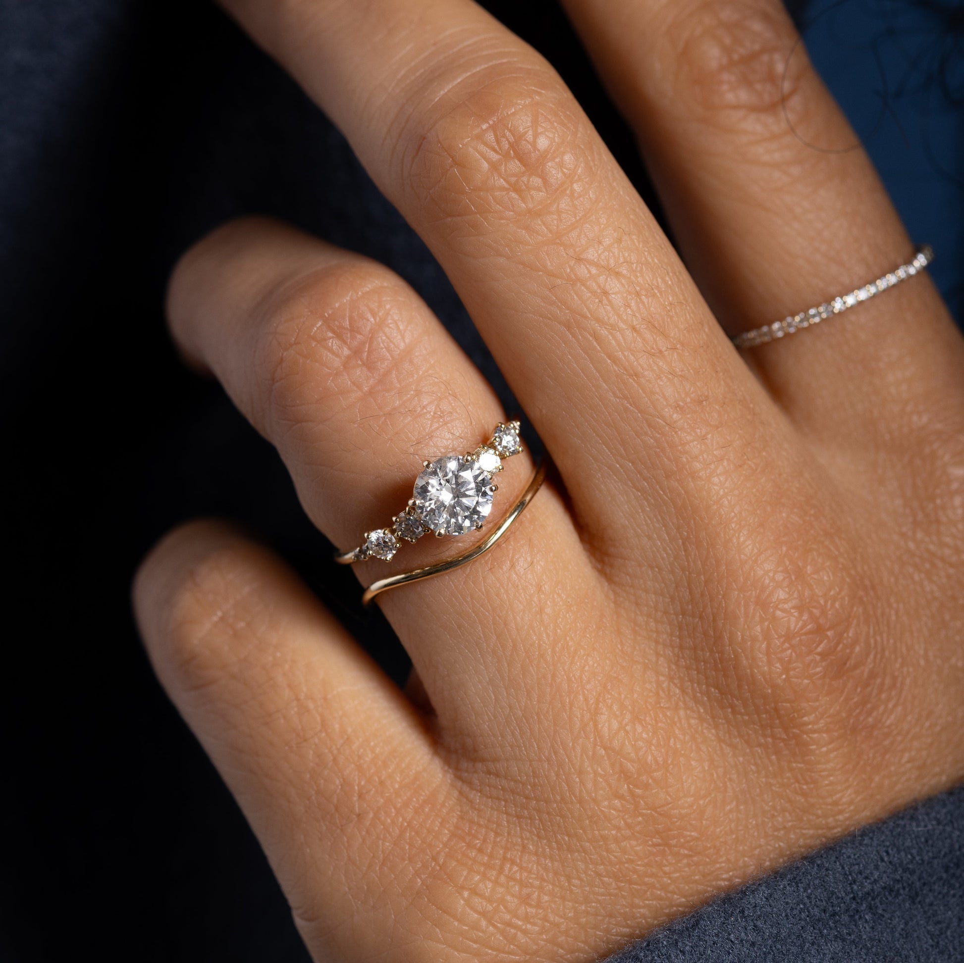 Cluster-Round Lab Grown Diamond Engagement Ring